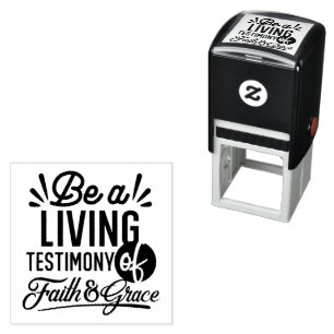 Living Testimony Bible Quote Christian Motivation Self-inking Stamp