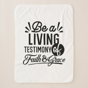 Living Testimony Bible Quote Christian Motivation Sherpa Blanket