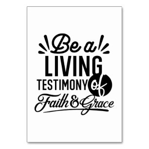 Living Testimony Bible Quote Christian Motivation Table Number