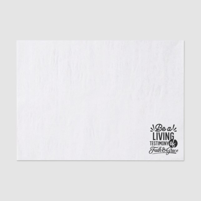 Living Testimony Bible Quote Christian Motivation Tissue Paper (Front)