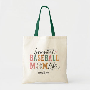 Living That Baseball Mom Life Retro Sports Tote Bag