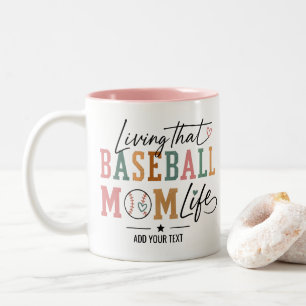 Living That Baseball Mom Life Retro Sports Two-Tone Coffee Mug