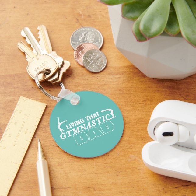 Living That Gymnastics Dad, Gymnastics Lover Keychain (Desk)
