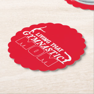 Living That Gymnastics Mom, Gymnastics Lover Paper Coaster