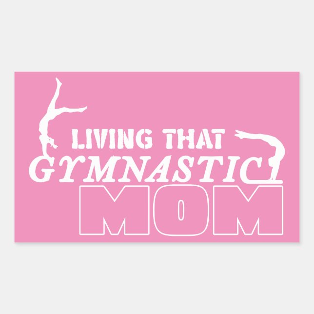 Living That Gymnastics Mom, Gymnastics Lover Sticker (Front)