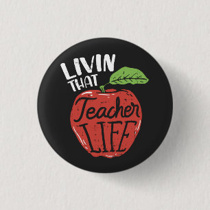 Living That Teacher Life Head of School 1 Inch Round Button