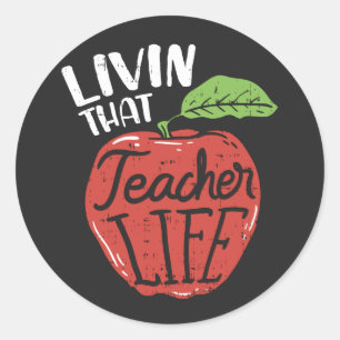 Living That Teacher Life Head of School Classic Round Sticker