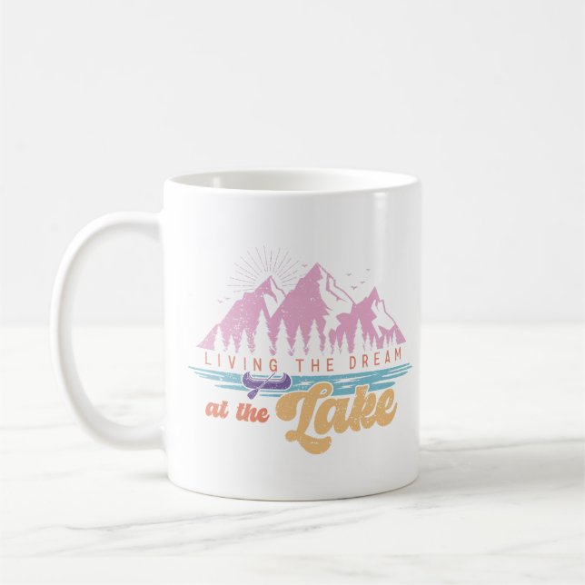 Living The Dream At The Lake Coffee Mug (Left)
