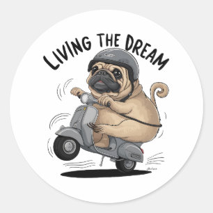 Living the dream classic round sticker