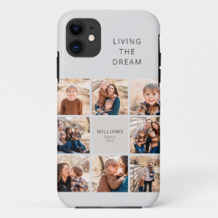 Living the Dream Custom Eight Photo Family Collage Case-Mate iPhone Case