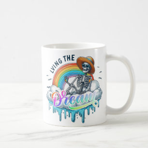 Living The Dream - Skeleton Coffee Mug