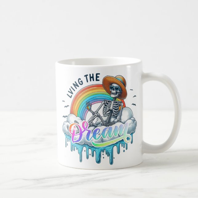Living The Dream - Skeleton Coffee Mug (Right)