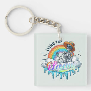 Living The Dream - Skeleton Keychain
