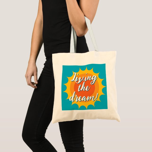 Living the dream sunny tote bag for women (Front (Product))