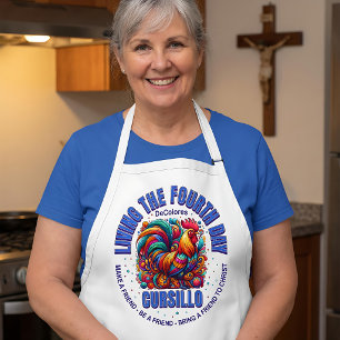 Living The Fourth Day Cursillo DeColores Rooster Apron