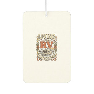 Living the RV Dream Vintage Camping Shirt Design_1 Air Freshener