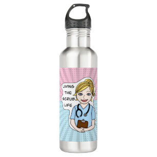 Living the Scrub Life for Nurse, Caregiver, Doctor 710 Ml Water Bottle
