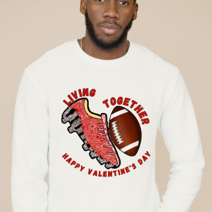 Living Together Happy Football Valentine's Day T-Shirt