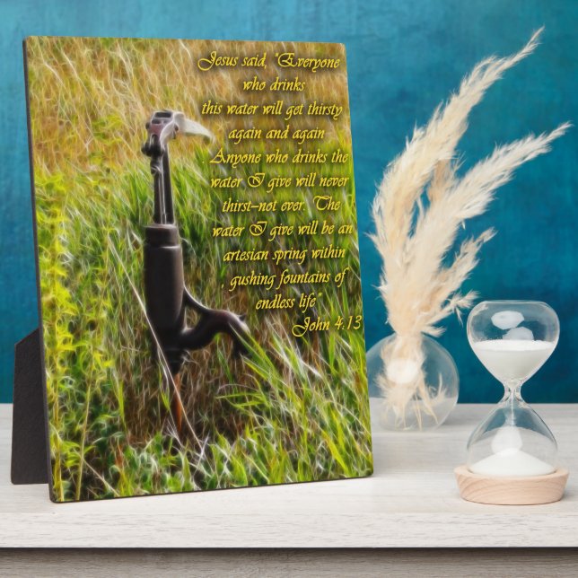 Living Water John 4 Inspirational Plaque (Side)