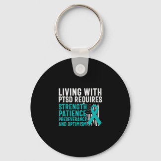 Living With PTSD Keychain