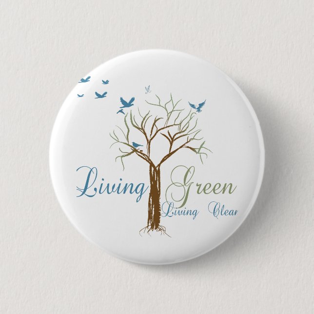 LivingGreen 2 Inch Round Button (Front)