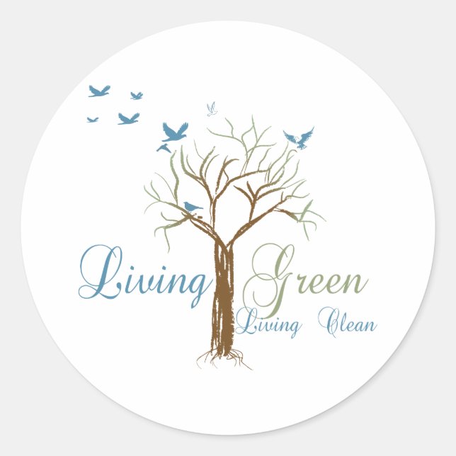 LivingGreen Classic Round Sticker (Front)