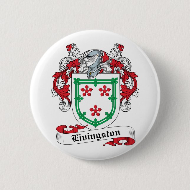 Livingston Family Crest 2 Inch Round Button (Front)