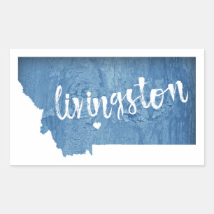 Livingston Montana Wood Grain Sticker