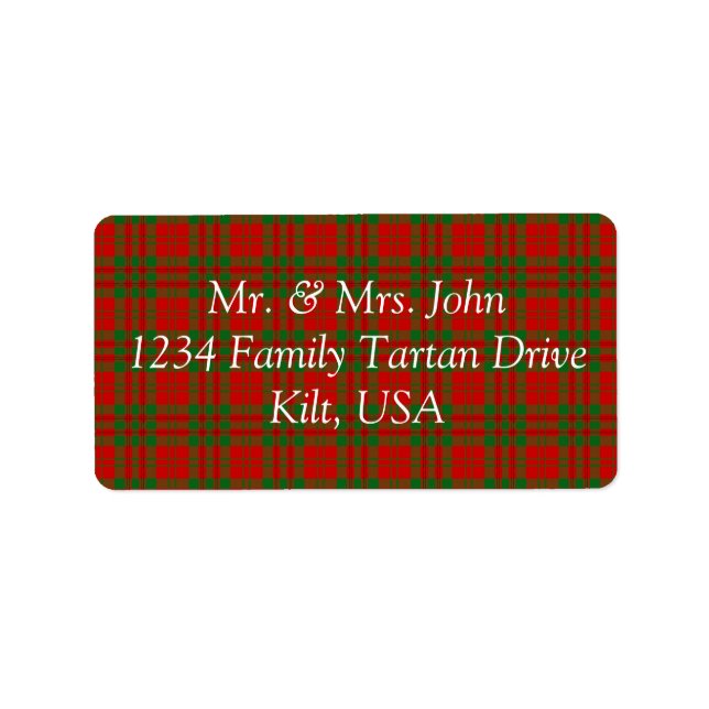 Livingston Tartan Label (Front)