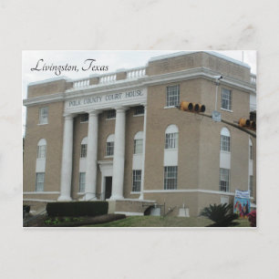 Livingston, Texas ~ Polk County Court House Postcard