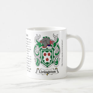 Livingston, the origin, meaning and the crest coffee mug