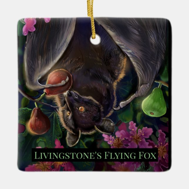 Livingstone Fling Fox Ceramic Ornament (Front)