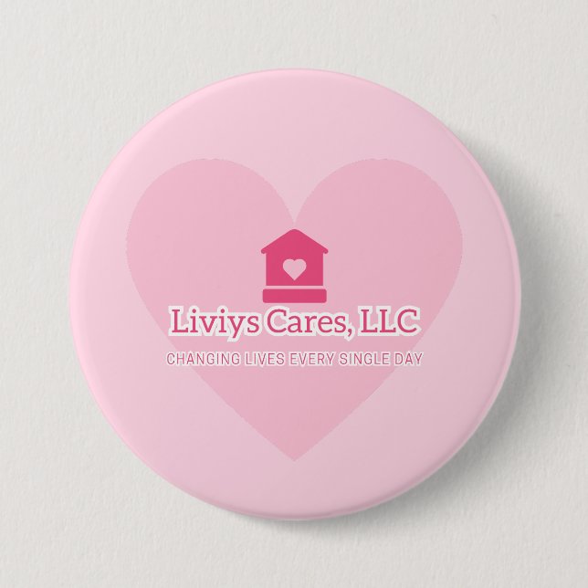 Liviys Cares Logo 3 Inch Round Button (Front)