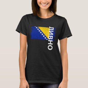 Livno Bosnia Flag For Bosnian Men Women Kids T-Shirt