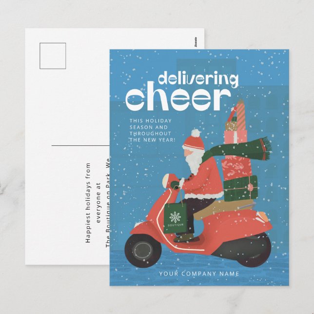 Livraison à prix réduit Père Noël Scooter carte de (Devant / Derrière)