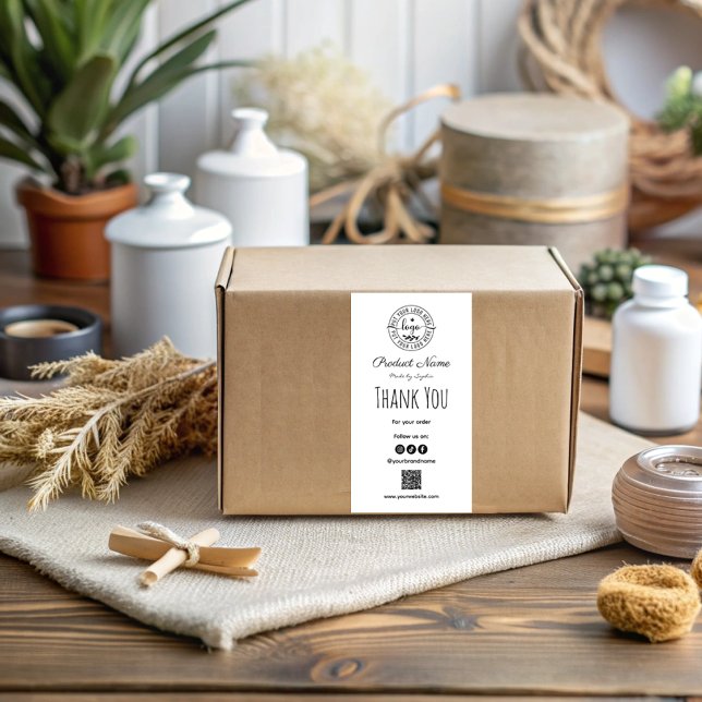 Livraison Simple Et Moderne De Merci Noir Et Blanc (Créateur téléchargé)