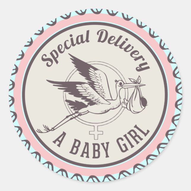 Livraison spéciale Baby Girl New Born Sticker (Devant)