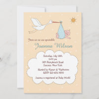 Livraison spéciale Bébé Boy Invitations à saupoudr