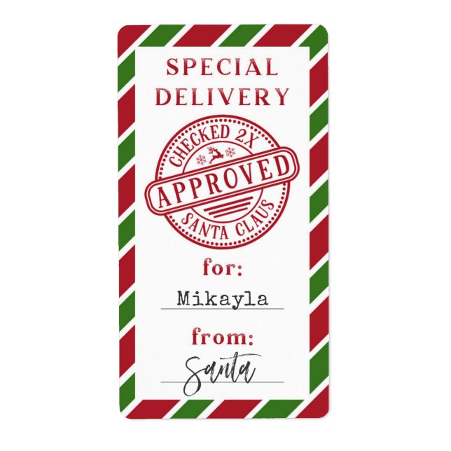Livraison spéciale de Noël de Père Noël Sticker ca (Devant)