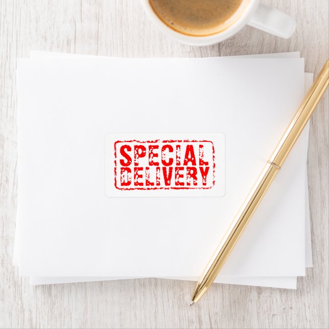 Livraison spéciale étiquettes de timbres postaux e (En situation)