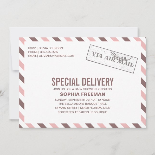 LIVRAISON SPÉCIALE | INVITATION BABY SHOWER (Devant)