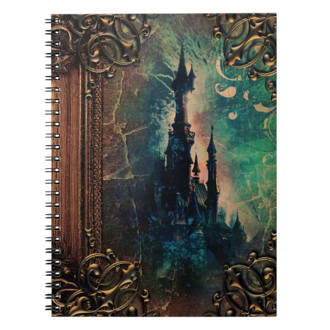 Livre antique de magie de tome de joli château (Devant)