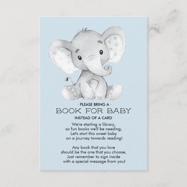 Livre Baby shower éléphant pour la carte bébé (Devant)