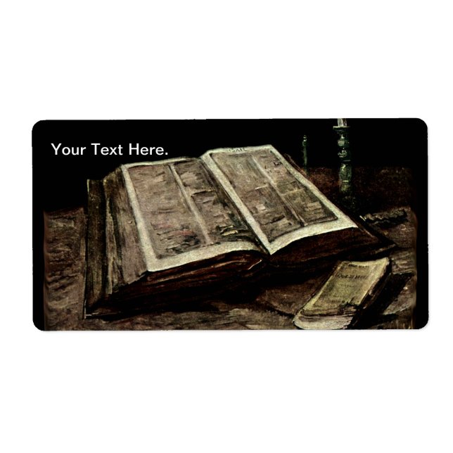 Livre biblique ouvert avec bougies - van Gogh (Devant)