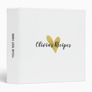 Livre blanc élégant de classeur de recette du