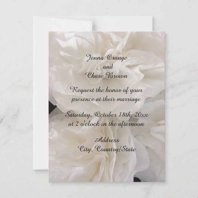 Livre blanc Faire-part de mariage floral (Devant)