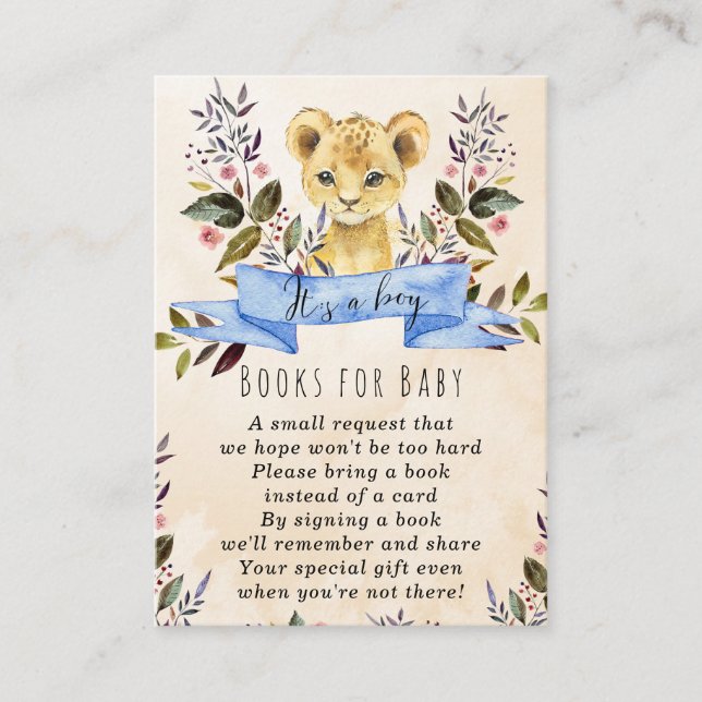 livre bleu pour bébé lion boudin pour bébé carte d (Devant)