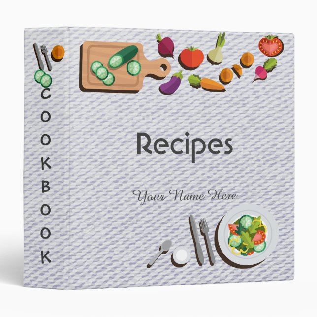 Livre classeur de la recette des ustensiles de tex (Devant/Côté)