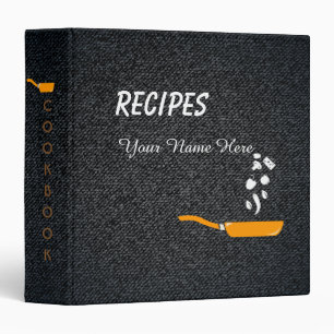 Livre classeur de recettes de cuisine Denim noir