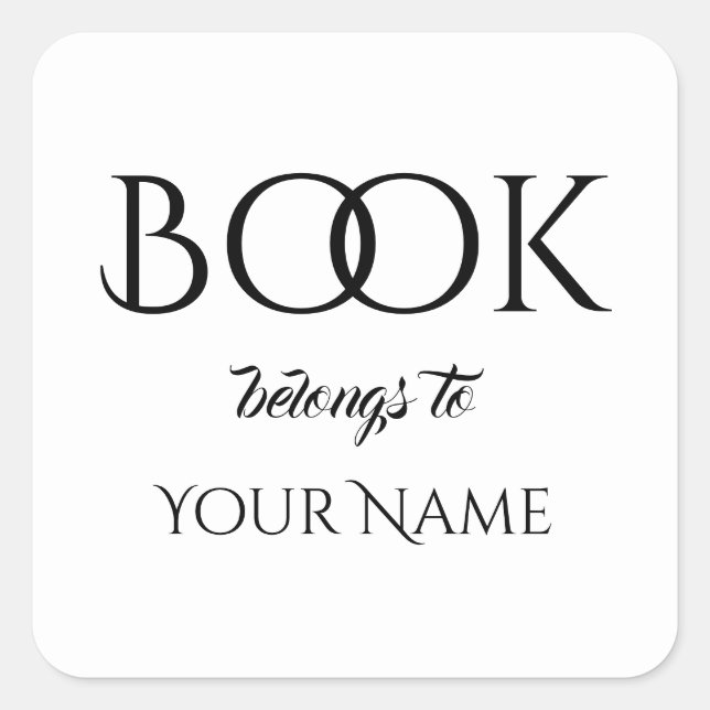 Livre classique appartient à votre nom Sticker Car (Devant)